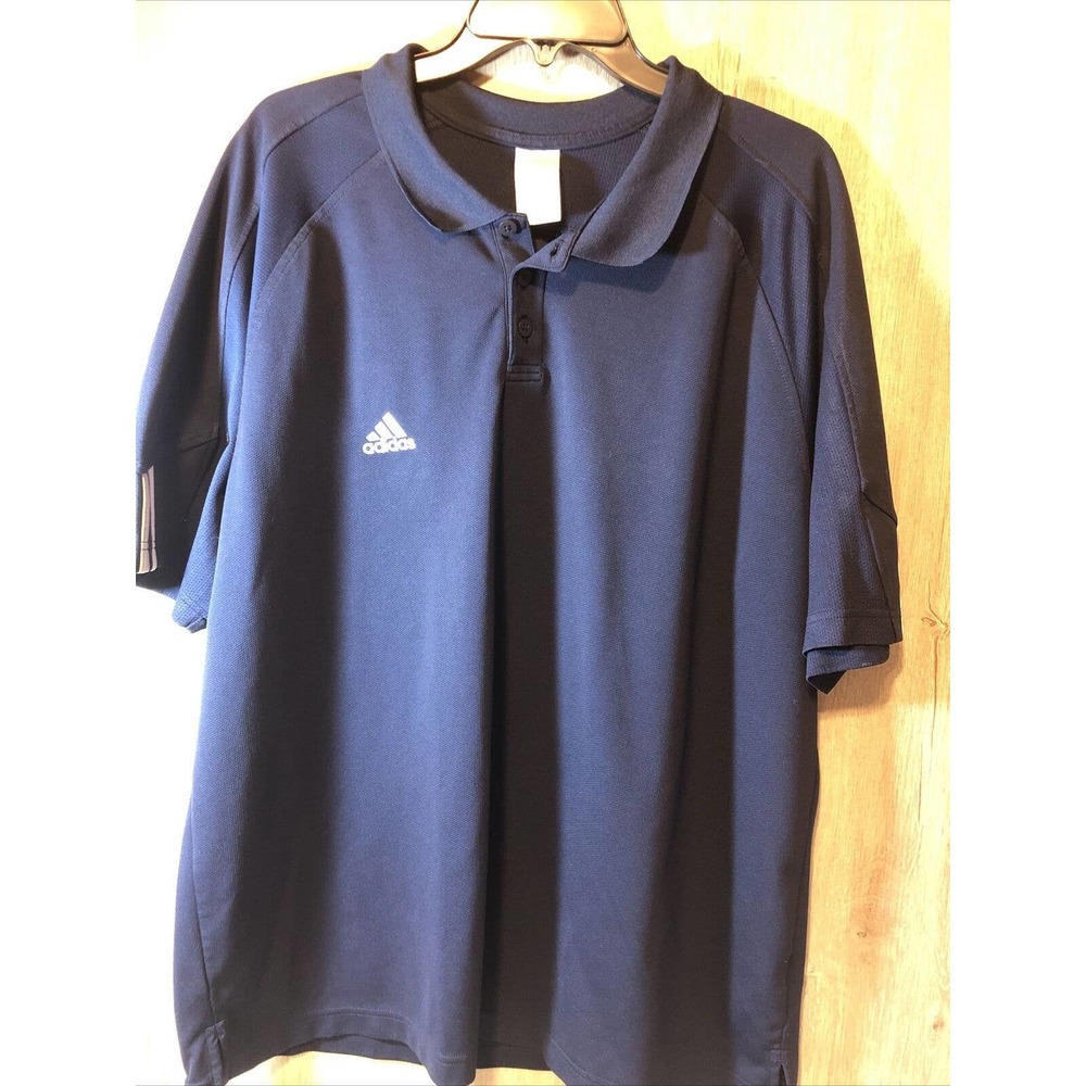 Adidas Mens blue polo shirt XL short sleeve (XL)
